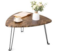 FEUFOAM Table basse pliante à motif triangulaire, table basse ovale, table d'appoint triangulaire en bois du milieu du siècle avec pieds en métal, table basse industrielle pliante pour le salon gain
