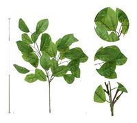 Feuillage d'eucalyptus réaliste pour tige de 48 cm, décoration de mariage | Design réaliste de magnolia, matériau en soie, ton vert élégant, 48 cm de long, décoration d'événement à la maison