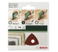 Feuille abrasive Delta avec bande auto-agrippante, perforé Bosch Accessories 2609256A53 Grain 240 Cote d'encoignure 93 mm 5 pc(s)