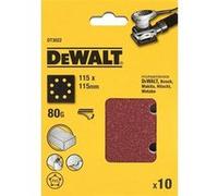 DeWalt Feuilles abrasives DT3023-QZ - 8 perforations - 115x115 mm - 10 feuilles