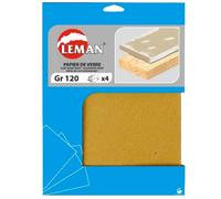 Leman PV.03 Lot de 4 Feuilles abrasifs papier de verre 230 x 280 mm Grain 120