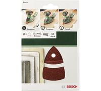 Feuille abrasive pour ponceuse Multi avec bande auto-agrippante, perforé Bosch Accessories 2609256A65 Grain 180 (L x l) 102 mm x 62.93 mm 10 pc(s)