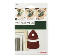 Feuille abrasive pour ponceuse Multi avec bande auto-agrippante, perforé Bosch Accessories 2609256A67 Grain 40, 120, 180 (L x l)