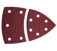 Feuille abrasive pour ponceuse Multi avec bande auto-agrippante, perforé Wolfcraft 1812000 Grain 60 Cote d'encoignure 95 mm 10