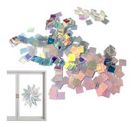 Feuille acrylique colorée double face - Mini carrés holographiques arc-en- en acrylique pour travaux manuels et décoration | Panneaux d'art irisés pour salle de te de mariage, bureau