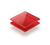 Feuille acrylique Rouge teinté 3 mm - d'une dimension allant de 10x10 cm à 100x230 cm. Résistance aux UV, PMMA de haute qualité, Film protecteur sur les deux faces, Ne présente aucun bord tranchant.