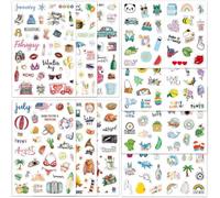 Feuille Autocollant Saison,Stickers Scrapbooking 310+ Pièces, 10PCS Feuille Autocollant Scrapbooking 4 Saison, Gommettes Printemps été Automne Hiver Stickers Adulte pour DIY Bullet Journal Album Photo