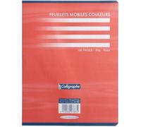 Feuillets Mobiles Rose Perforées 17X22 Grands Carreaux Seyes 80G Clairefontaine G