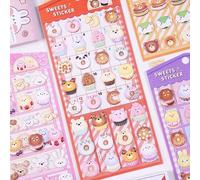 Feuille D'autocollants Animaux Kawaii Pour Gâteau Dessert Donuts, Étiquette Scrapbooking, Mignon, Papeterie Pour Bricolage, Fournitures D'art, Décor, Cadeau De Prix