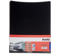 Feuille de papier abrasif imperméable kwb 230x280 mm en carbure de silicium dans les granulométries 180, 240, 400, 600, encollage résine de haute qualité et support imperméable