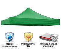 Feuille de toit imperméable verte 3X3 pour le remplacement du gazebo pliable