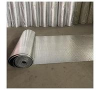 Feuille d'isolation autocollante en aluminium pour radiateur - Double film isolant à bulles d'aluminium - 4 à 5 mm (1 x 15 m / 3.2x49.2ft)