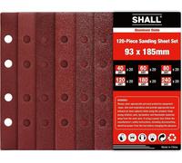 Feuilles abrasives 120 grain 93x185mm 8 trous papier abrasif auto-agrippant