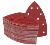 Feuilles abrasives triangulaires - YYV - 105 x 152 mm - Grain 80 - Lot de 50 - Rouge