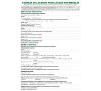 Feuilles Contrat de location pour locaux non meublés telles qu'utilisées dans les dossiers réf. 44E - Blanc