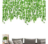 Feuilles de lierre artificielles de 2,2 m - Résistantes à l'usure - Résistantes aux UV - Faciles à monter - Aspect réaliste - Fabriquées à la main - Pour décoration de verdure ou d'intérieur