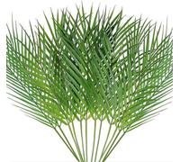 Feuilles de palmier Areca en plastique, 68 cm, style subtropical, marron, imitation, lot de 12