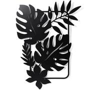 Feuilles de Palmier Décoration Murale en Métal, Noir Tenture Décor Silhouette Mur Art Feuilles Tropicales pour Maison Chambre Sal