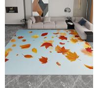 Feuilles D'éRable Tapis 120x180 cm Feuilles d'automne Moquette Antiderapant à Poils Courts Tapis 3D Lavable en Machine Convient aux Chambres d'enfants Cuisines et Salons a-787