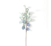 Feuilles d'eucalyptus artificielles à long poteau - Branche d'eucalyptus en plastique - Décoration d'intérieur (bleu clair)