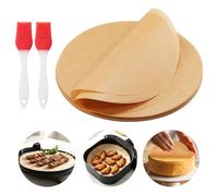 Feuilles Papier Cuisson Rond Anti-Adhésif,Parchemin Résistant à la Chaleur | 100 Pièces Papier Sulfurisé Brun Résistant À La Chaleur, 30cm pour Gâteaux, Barbecue, Pâtisserie, Hamburgers, Desserts