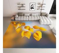 Feuilles Tapis 120x180 cm Paysage d'automne Moquette Antiderapant à Poils Courts Tapis 3D Lavable en Machine Convient aux Chambres d'enfants Cuisines et Salons a-3599