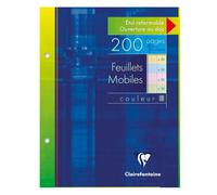 Clairefontaine 13511C Étui de Feuillets Mobiles perforés 4 coloris - 17x22