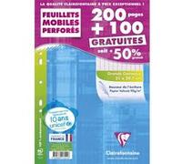 Feuillets mobiles Clairefontaine grands carreaux perforés A4 G