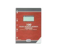 Feuillet mobile conquérant sept a4 210x297mm 100 pages 80g séyès perforé coloris vert