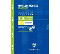 Feuillets mobiles de couleur sous étui A4 100 pages perforées petits carreaux