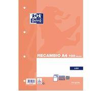 Feuillets mobiles - Oxford - A4 - 100 feuilles - 90g - Blanc