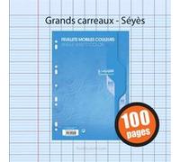 Feuillets mobiles sous film 7000 A4 100 pages perforées grands carreaux 80 g