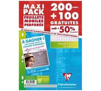 Feuillets Mobiles Seyes -17551c- Grand Carreaux - Paquet De 200 + 100 Gratuit