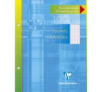 Feuillets mobiles sous étui 17x22 cm 100 pages perforées 2 trous grands carreaux