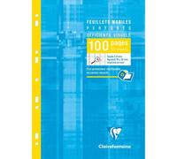 Feuillets mobiles sous étui spécial déficients visuels A4 100 pages perforées grands carreaux noirs 2,5mm agrandis 10x10