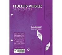 Feuillets mobiles sous film 7000 17x22 cm 200 pages perforées 2 trous grands carreaux 90 g