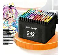 Feutre Acrylique 262 Couleurs,stylos acryliques à pointe pinceau pour le coloriage adulte,Acrylic Paint Markers pour Coloriage