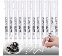 Feutre acrylique blanc permanent - LEHRING - 12 pièces - Pointe fine 1 mm - Blanc indélébile - Imperméable