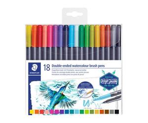 Feutre aquarellable Design Journey double pointe - Pochette de 18