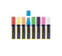 Feutre craie à encre liquide coloré lot de 8 large 7 15mm Nib pochette Blanc, Rouge, bleu, jaune, vert, rose, orange, violet Securit