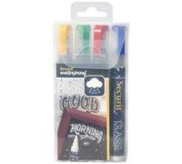 Feutre-craie WATERPROOF MEDIUM, étui de 4, blanc