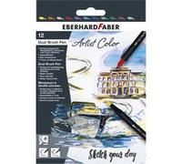 Eberhard Faber 558212 - Dual Brush Pen Artist Color, 12 feutres pointe épaisse et fine, aquarellable