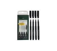 Feutre - FABER-CASTELL - Etui 4 feutres noirs Pitt - Pointes différentes (S/F/M/B) - Encre de chine pigmentée