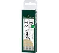 Feutre fin - Faber-Castell - ECCO PIGMENT - Noir - Pack de 4 - Pointe fine