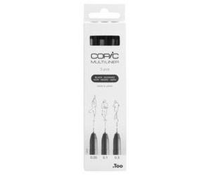 Feutre fin MULTILINER, set de 3, noir