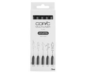 Feutre fin MULTILINER, set de 5, noir