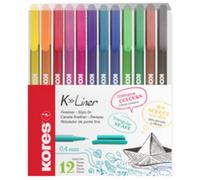 Feutre Fineliner 'K-Liner', tracé: 0,4 mm, étui de 12
