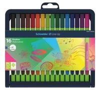 Schneider Line-Up Stylos Feutre (0,4 mm, Boîtier en Plastique Biobased) Etui Chevalet avec 16 Pièces, Couleurs Assorties