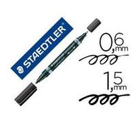 Feutre - Indélébile - Permanent - Noir - Double pointe - Staedtler - Lumocolor Duo 348 Noir