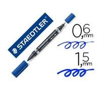 Feutre permanent Lumocolor duo 348 Staedtler Double pointe Bleu Bleu G